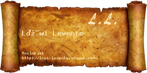 Löwi Levente névjegykártya